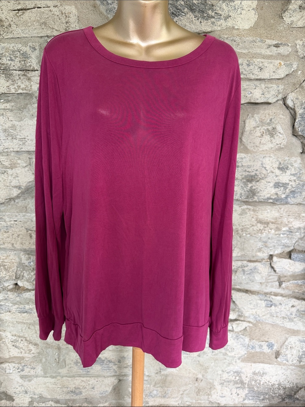 Wrap Back Long-Sleeve Tee - Magenta